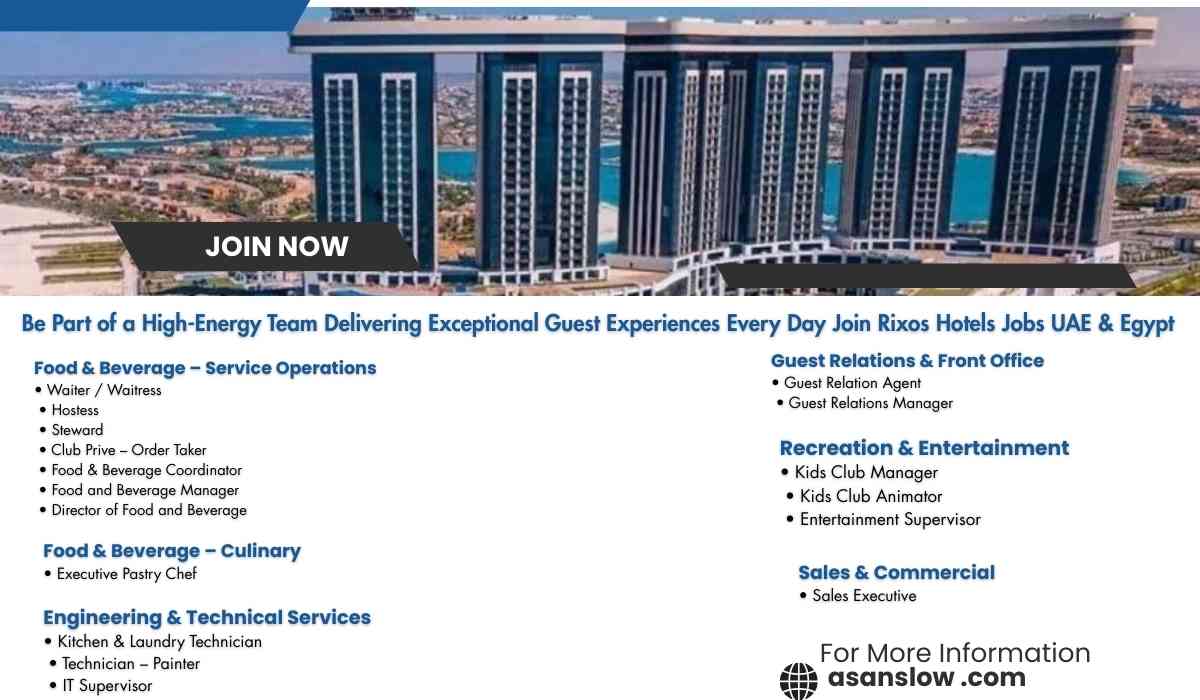 Be Part of a High-Energy Team Delivering Exceptional Guest Experiences Every Day Join Rixos Hotels Jobs UAE & Egypt