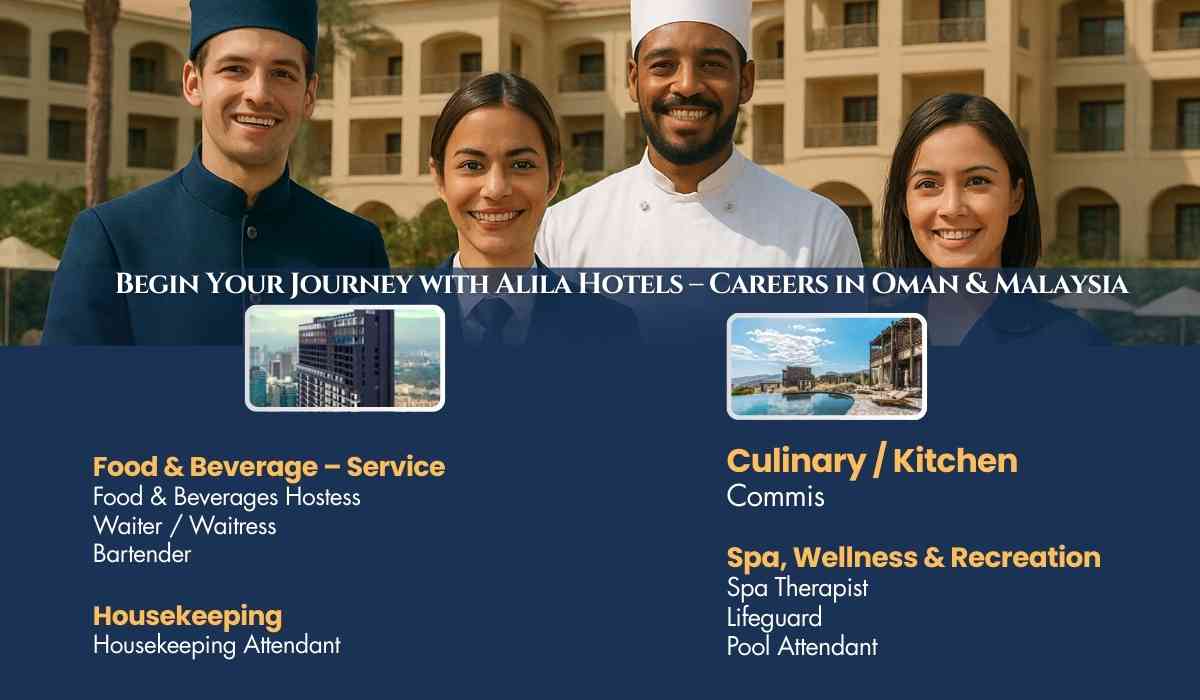Housekeeping
Housekeeping Attendant
Food & Beverage – Service
Food & Beverages Hostess
Waiter / Waitress
Bartender
Culinary / Kitchen
Commis
Spa, Wellness & Recreation
Spa Therapist
Lifeguard
Begin Your Journey with Alila Hotels – Careers in Oman & Malaysia 