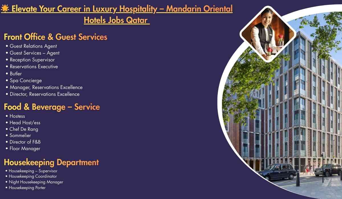 Elevate Your Career in Luxury Hospitality – Mandarin Oriental Hotels Jobs Qatar