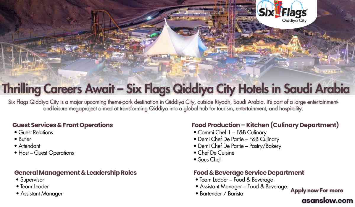 Thrilling Careers Await – Six Flags Qiddiya City Hotels in Saudi Arabia