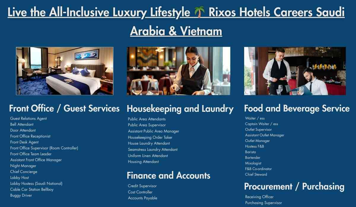 Live the All-Inclusive Luxury Lifestyle Rixos Hotels Careers Saudi Arabia & Vietnam