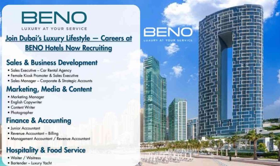 Join Dubai’s Luxury Lifestyle — Careers at BENO Hotels Now Recruiting