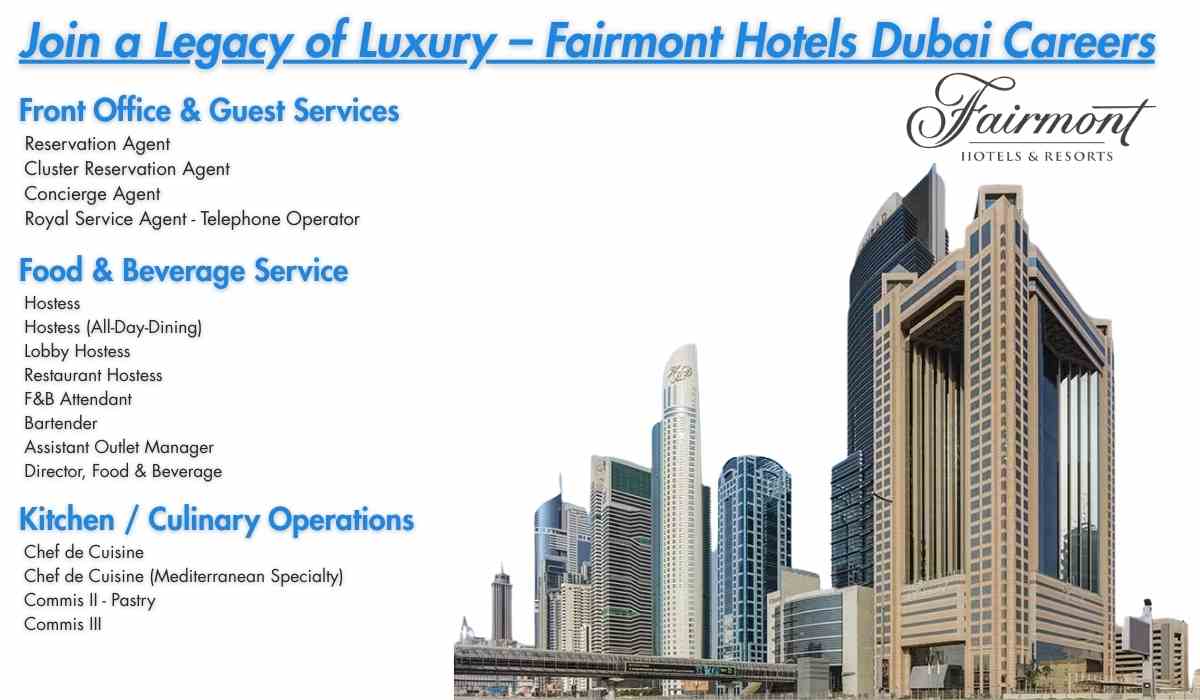 Join a Legacy of Luxury – Fairmont Hotels Dubai Careers