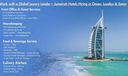 Work with a Global Luxury Leader – Jumeirah Hotels Hiring in Oman, London & Spain