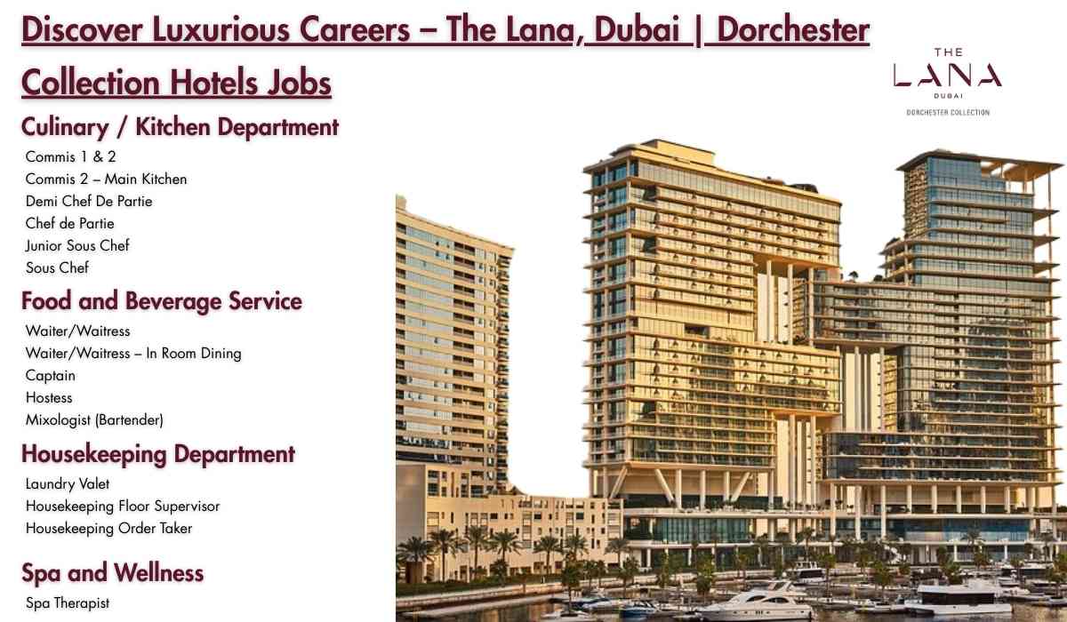 Discover Luxurious Careers – The Lana, Dubai | Dorchester Collection Hotels Jobs
