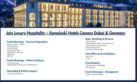 Join Luxury Hospitality – Kempinski Hotels Careers Dubai & Germany