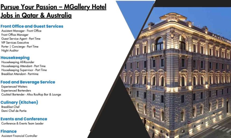 Pursue Your Passion – MGallery Hotel Jobs in Qatar & Australia