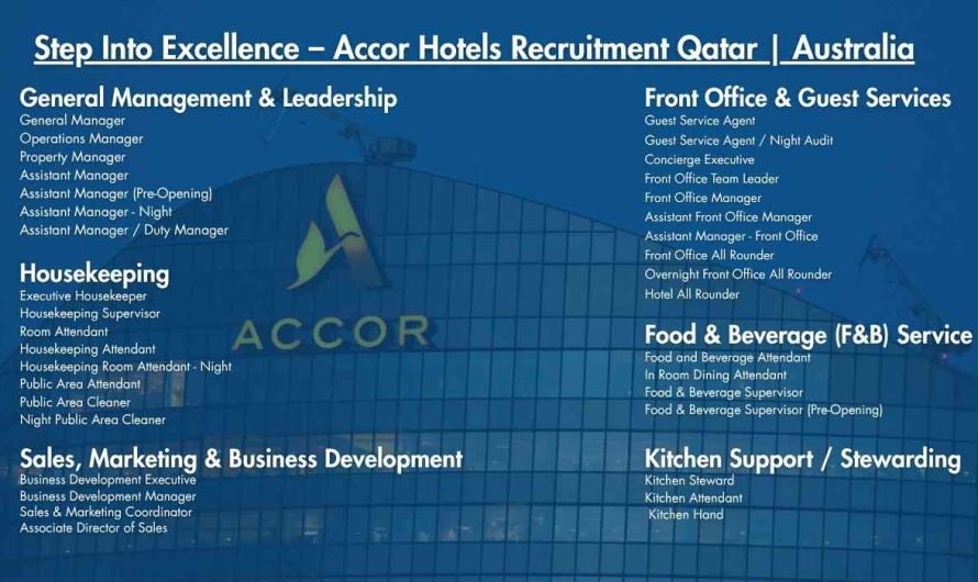 Step Into Excellence – Accor Hotels Recruitment Qatar | Australia