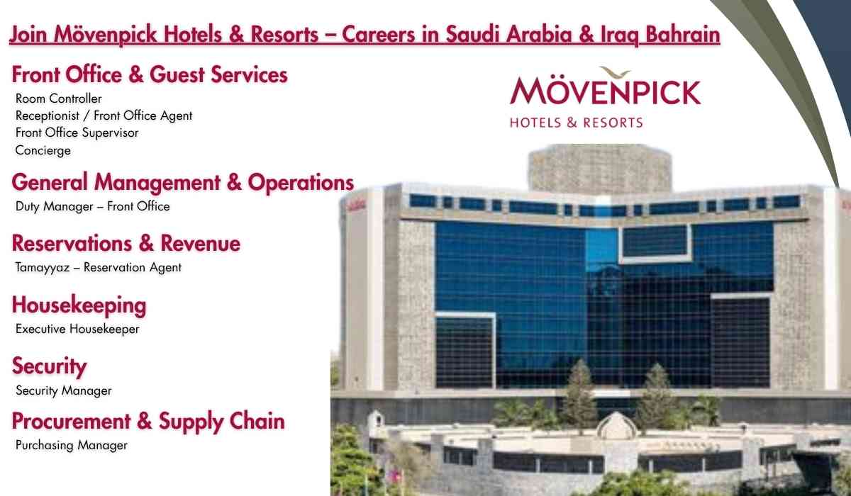 Join Mövenpick Hotels & Resorts – Careers in Saudi Arabia & Iraq Bahrain