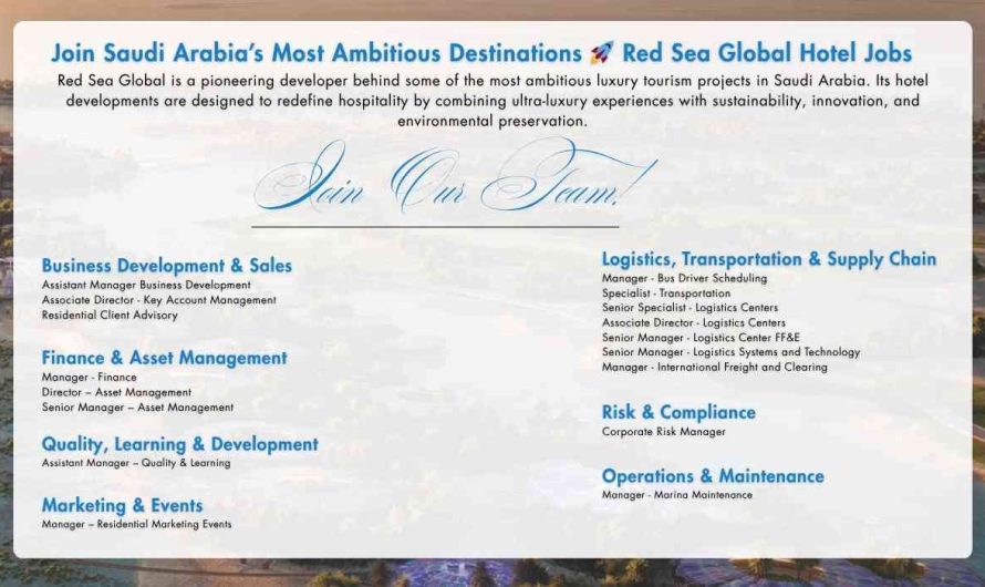 Join Saudi Arabia’s Most Ambitious Destinations Red Sea Global Hotel Jobs