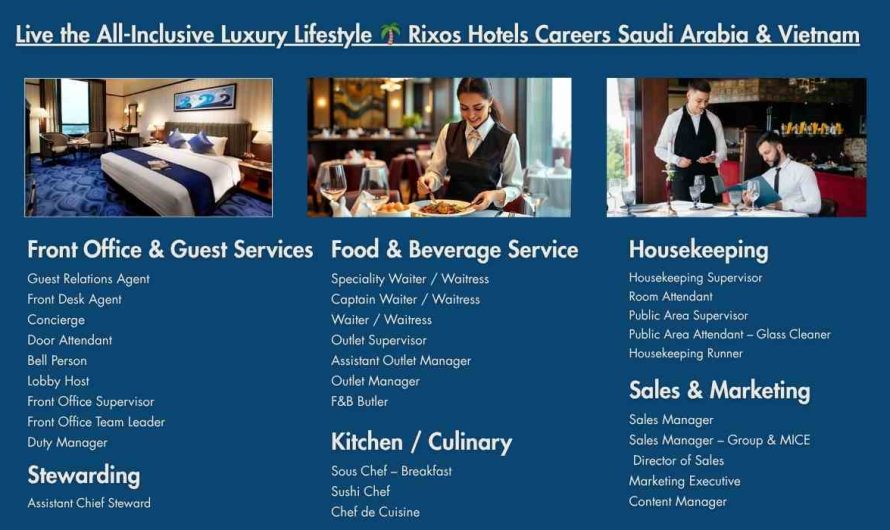 Live the All-Inclusive Luxury Lifestyle  Rixos Hotels Careers Saudi Arabia & Vietnam