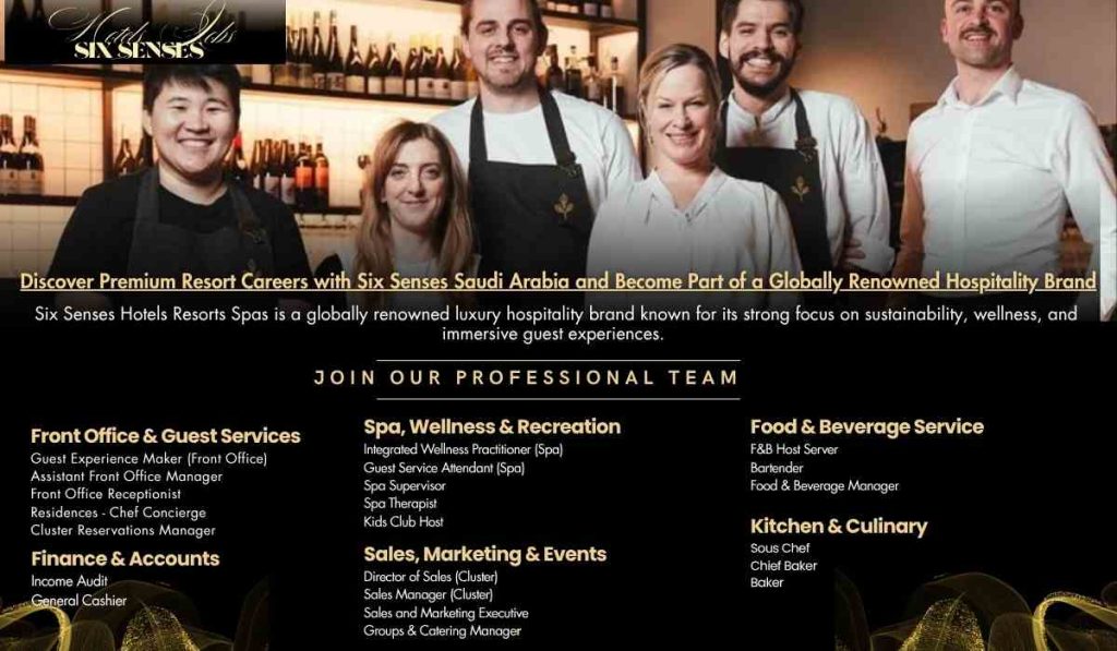 Discover Premium Resort Careers with Six Senses Saudi Arabia and Become Part of a Globally Renowned Hospitality Brand