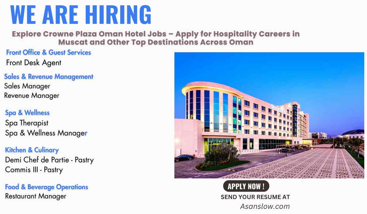 Explore Crowne Plaza Oman Hotel Jobs – Apply for Hospitality Careers in Muscat and Other Top Destinations Across Oman