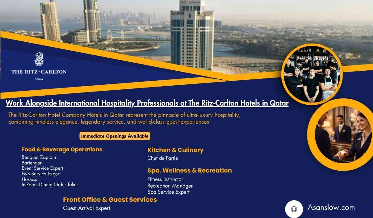 Work Alongside International Hospitality Professionals at The Ritz-Carlton Hotels in Qatar